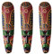 Speesy Holzmaske, Wandbehang, Massivholz, geschnitzt, bemalt, Wanddekoration, Heimdekoration, afrikanische Maske, Basteln, 3 Stück
