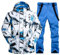 ALSOGO Herren Ski Jacke und Hosen Set Ski Anzug Winter Wasserdicht Winddicht Kapuze Schneemantel 2-Stücke Snowboard Sets 336-bl-Blue 2XL