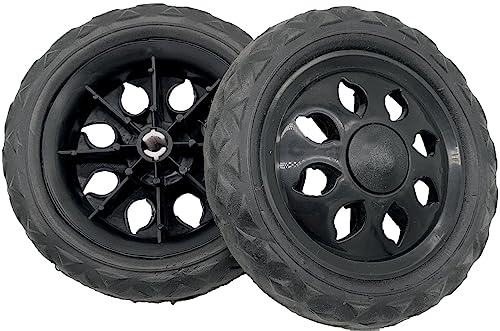 Shopping Trolley Wheels x 2 for 2 Wheel Granny Basket Supermarket Trolley Spare Replacement Wheels Black