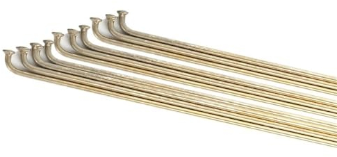 Fahrradspeichen 14G Farbe Fahrrad Speichen Fahrradteile Fahrrad Stahldraht 45 Stahl Silber Schwarz 268mm 280mm Iron Hat Gebogene Speichen Fahrradspeichen Schwarz (Color : Golden 32Pcs)