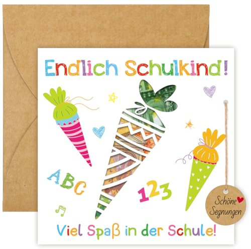 Geldgeschenk Einschulung, Schulanfang Geldgeschenk für Schulkind, Verpackung Einschulung Geschenk Ideen, Verpackung Schule Geldgeschenk, Endlich Schulkind Karten Schuleinführung Geschenk für Geld