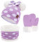 ZASFOU Kinder Baby Mütze Loop Schal Handschuhe Set 0-4 Jahre Thermo Wintermütze Schlauchschal Fäustlinge Kleinkinder Mädchen Baumwolle Strick Pom Mützen Geschenk