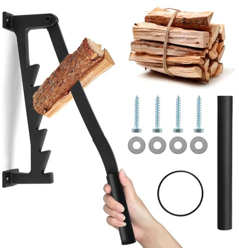 Umelee Spaccalegna Manuale, Spaccalegna a Parete con Manico Esteso 40cm, Spaccalegna Portatile, Spaccalegna Manuale a Leva, Spacca Legna, Taglialegna per Uso Domestico ed Esterno (L)