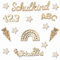 80 Stück Schuldeko aus Holz, Eingangsdekoration, lose Schule, Kinder, Konfetti, Tischdekoration aus Holz, Schule, Schulmädchen