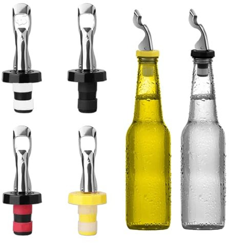 WeddHuis Lot de 4 Bouchons de Bouteille à Levier Universels pour Bière Vin Champagne Bouteilles en Verre Collection de Vin