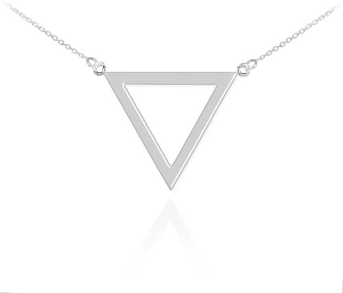 Joyara Collar colgante. Plata Fina Pulida 925/1000 Triangular (Longitudes de candado disponibles 40 cm - 45 cm - 50 cm - 55 cm) 22