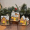 Weihnachtsdeko Innen Weihnachtsdorf Beleuchtet Deko Häuser Weihnachten Leuchtende Holzhaus Schneeflocke,Lichthaus Weihnachtshäuser Weihnachtsstadt Häuser Winterdorf Christbaumschmuck (3 Stück)
