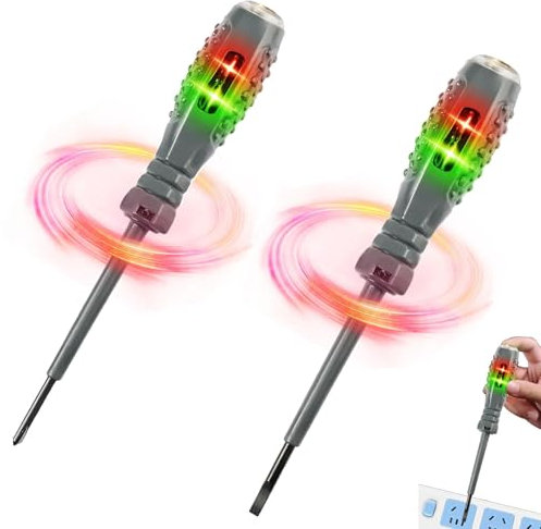 2-in-1 High Torque Strong Magnetic Screwdriver Electricity Detector, 2Pcs Voltage Tester Screwdriver Set - 12V-220V Non Contact Voltage Detector - Magnetic Screwdriver Head (Straight-head+Cross-head)