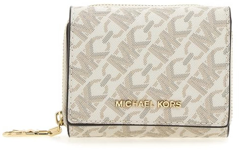 Michael Kors Women SM Trifold ZA Wallet Hand Bag, Vanilla/Lugg