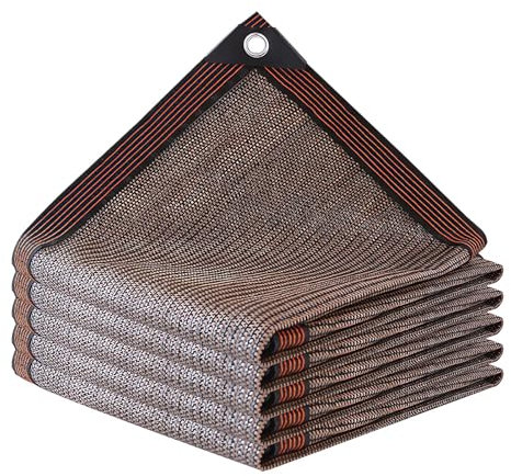 YUCFS Telo ombreggiante con Protezione Solare al 95%, pergolato Esterno, Tessuto ombreggiante Resistente ai Raggi UV, con Occhielli per Serra, Patio, Posto Auto Coperto, Marrone, 8 x 12 m