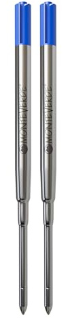 Monteverde Medium Point Ballpoint Soft Roll Refill for Sheaffer Ballpoint Pens - Blue (Pack of 2)