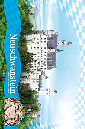 1art1 Schloß Neuschwanstein Poster Königliches Wappen Und Bayerische Fahne Kunstdruck Bild 180x120 cm