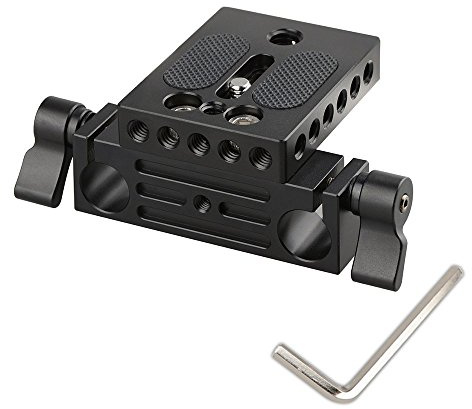 CAMVATE Kamera Grundplatte mit 15 mm Schienenklemme für DSLR Rig 15 mm Rod Rail Support System