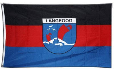 Flaggenfritze Fahne/Flagge Deutschland Stadt Langeoog + gratis Sticker