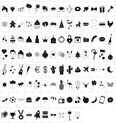 Symbol-Set schwarz für LightBox