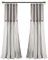 Lush Decor Fenstervorhang aus Leinen, mit Knöpfen, Baumwollmischung, Grau & Cremefarben, 40 W x 95 L (Pack of 1)