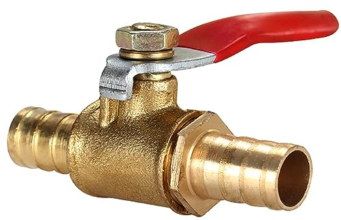 Messing-Kugelhahn, 6–12 mm, Absperrventil mit Widerhaken, Schlauchverbinder, Adapter für Wasser, Gas, Öl (1 Stück)