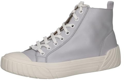 CAPRICE Damen Sneaker hoch aus Leder zum Schnüren, Grau (Lt.Blue Perl), 36 EU