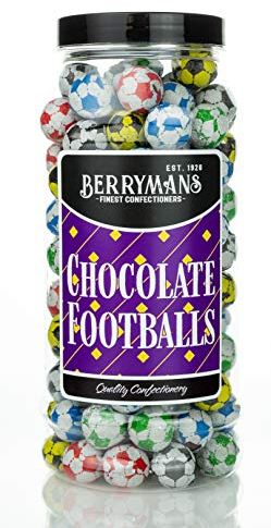 Original Chocolate Footballs Retro Sweets Gift Jar By Berrymans Sweet Shop - Classic Sweets, Traditional Taste.