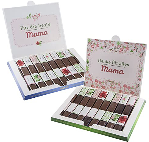 Aufkleber-Set passend für Merci Schokolade zum Muttertag -Beste Mama- mit vorgedruckten und blanko Aufklebern, selbstklebend, Individuell, ohne Schokolade