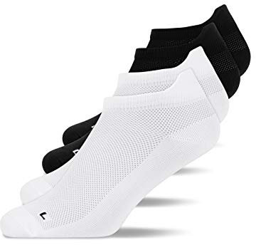 Snocks Chaussette Running Femme Lot de 4 Blanche Chaussettes de Trail Femme 35 38 Chaussettes Anti Ampoules Anti Transpiration Compression Course à Pied