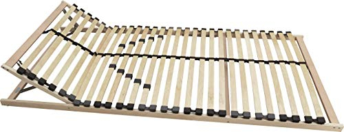 anTes interieur Lattenrost 90 x 200 cm / 7 Zonen Komfort / 5-Fach Verstellbarer Härtegrad/bewegliches Kopfteil / 28 Federleisten/geeignet für alle Matratzen