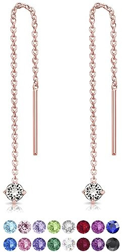 Saliscendi in Argento Placcato Oro - Orecchini Lovely Punto Luce Oro Rosa - Amabile Brillanti - Donna