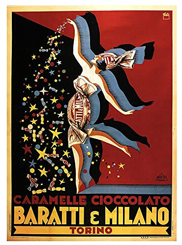 Vintage Werbeposter Baratti & Milano - Wanddeko, Canvas cm. 50x70