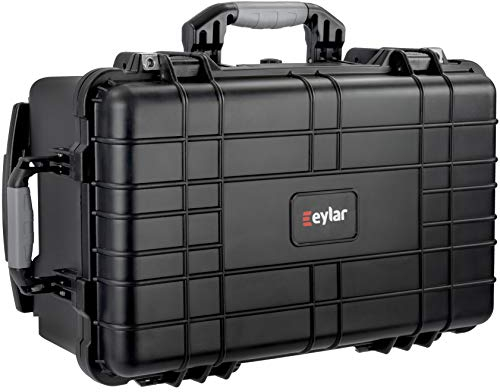 Eylar 55,9 cm (22 Zoll) Handgepäck-Rollerausrüstung, Kamera, Werkzeug, Ausrüstung, Hartschalenkoffer wasserdicht mit Schaumstoff schwarz