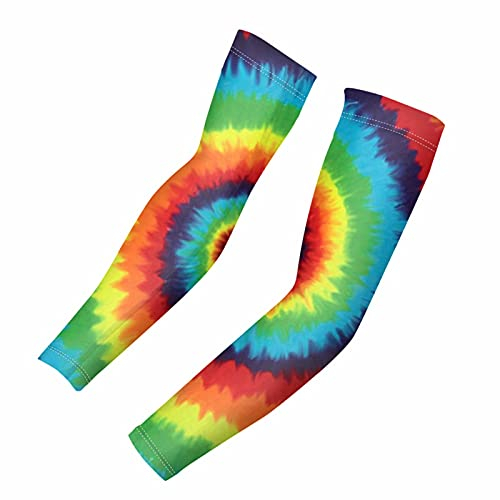 SEANATIVE 2 Paar Armstulpen für Sonne, UV-Schutz, kühlende Armabdeckung, Übergröße, Kompressionspads, Hülsen, Bunte Kunst, M