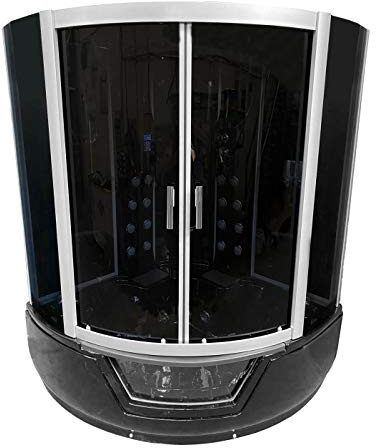 VASCA BAGNO E DOCCIA IDROMASSAGGIO SPA 150x150 cm CROMOTERAPIA Black Montecarlo