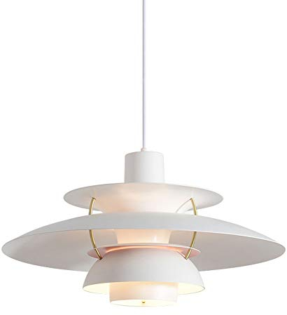 Serin-Eletro Nordic-Stil E27 Pendelleuchte Weiß Rosa Unterseite Pendellampe Modern Hängeleuchten Designer Esszimmer Innenleuchte Pendelleuchten Aluminium Schatten für Cafe Esstisch Wohnzimmer φ30CM