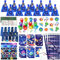 vamei 120Stk Weltraum Mitgebsel Kindergeburstag Gastgeschenke Kinder Notizbuch Stifte Radiergummi Lesezeichen Stempel Schnapparmband Tattoos Geschenktüten Weltraum Party Give Aways Schreibwaren Set