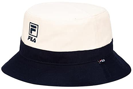 Fila Unisex Two Tone Cotton Twill Bucket Hat (Ivory/Peacoat)
