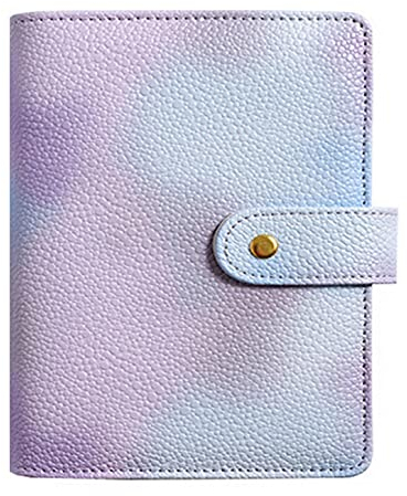 NectaRoy A7 Budget Binder, Geld sparen Geldbörse Binder Fall, Silber 6 Ring Binder, Cash Stuffing Binder Notizbuch Personal Planer, Geld Organisator Binder für Arbeit und Reisen, 117x145mm