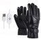 iSpchen Beheizbare Handschuhe USB Herren Lederhandschuhe Winter Wasserdicht Touchscreen Handschuhe Elektrisch Heizung Warm Thermohandschuhe Radfahren Skihandschuhe Fahrradhandschuhe