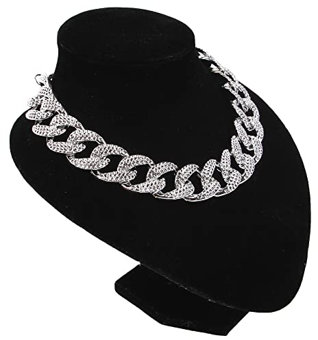 LtuzPet Kette Hundehalsband, verstellbares kubanisches Kettenhalsband aus Metall, für Welpen, K-Silber