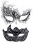 SIQUK 2 Stück Venezianische Maske Paar Maskerade Mask Venezianischen Maske Kostüm Masken für Damen Herren Halloween Karneval Party, Schwarz & Silber