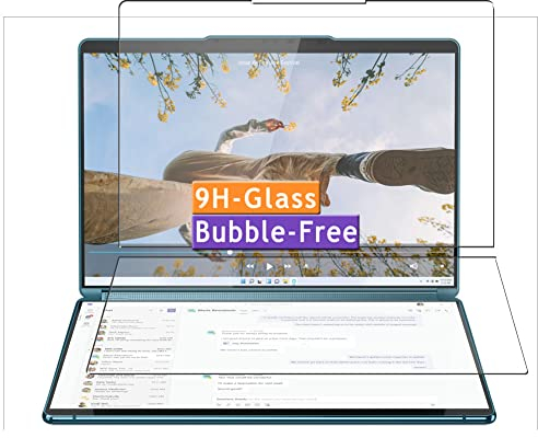 Vaxson 9H Härte Glas Folie, kompatibel mit Lenovo Yoga Book 9i 13.3 laptop Sichtbarer Bereich, gehärtetem Glas Schutzfolie Displayschutzfolie