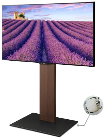 WALL V2 Caster High Type | Japanisch Rollbarer, Verschiebbarer und Freistehender 32-60 Zoll Universal TV-Ständer mit verdeckten Rollen | Walnuss