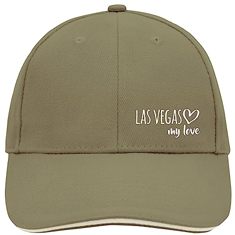 Huuraa Basecap Las Vegas My Love Geschenk Olive/Beige Las Vegas Accessoire