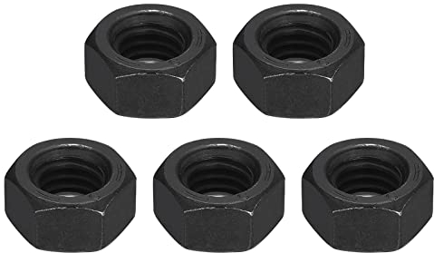 QUARKZMAN 7/16-14 Sechskant Muttern Karbonstahl Grad 8.8 Schwarz Oxide Sechseck Muttern für Schraube Bolzen Pack von 5