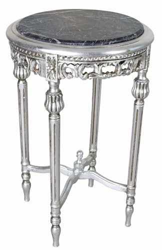 Tisch Beistelltisch Silber Blumentisch Antik Marmorplatte Blumenhocker cat10007 Palazzo Exklusiv