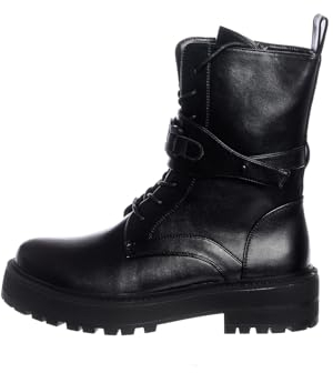 Laura Biagiotti Stivaletti donna 8281 chelsea stivali bikers anfibi pelle neri (Nero, 37)