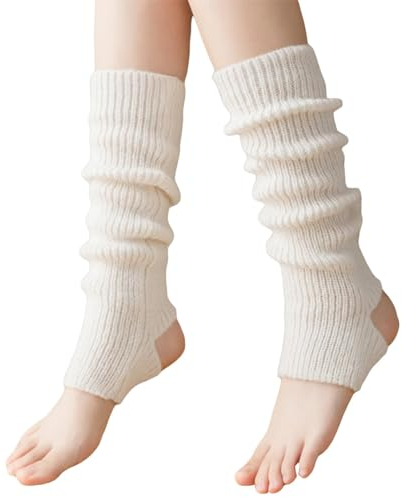 VBKITW Lot de 1 paire de jambières tricotées pour femme, couleur unie, pour femme, fille, yoga, ballet, danse