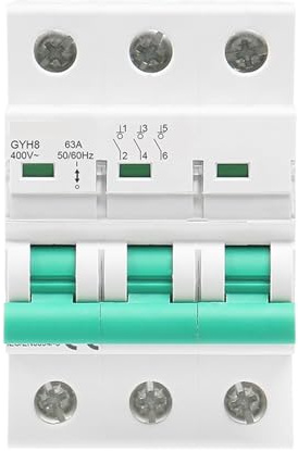 GYH8 interrupteur principal triphasé 63A 100A 125A interrupteur d'isolement for disjoncteur à usage domestique ou industriel 400V 1 pièces (Size : 3Pole, Color : 100A)