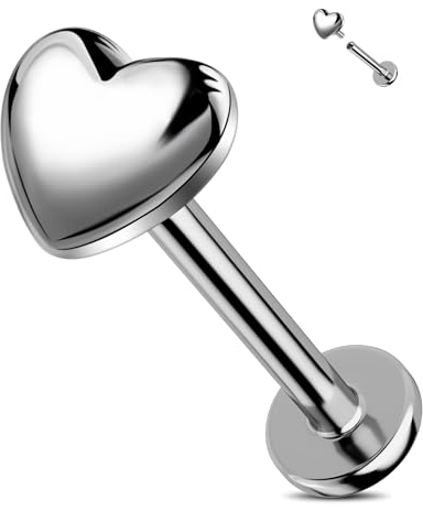 Jewseen Herz Lippen Ring G23 Implantat Grade Titan Knorpel Stud Intern Gewinde Lippe Piercing Schmuck Medusa Flatback Ohrringe