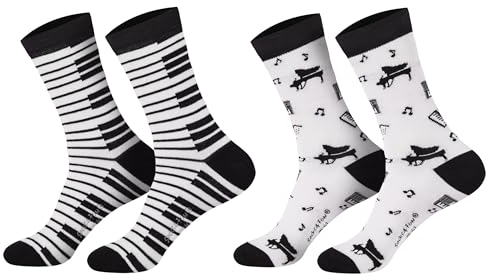 Damen Jungen Mädchen Socken (2 Paar) witzig bunt 42-47 Musik