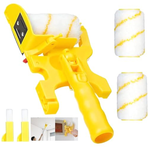 Paint Edger Pro – Outils de bordure pour murs, plafonds hauts avec kit de pinceau pour bordures, rouleau de peinture pour bords de seau et bouclier pour garniture de peinture d'angle (extensible)