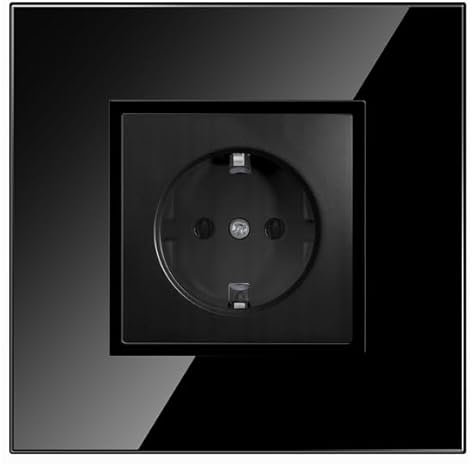 LumenTEC QUADRA Glas Schuko Steckdose in schwarzem Rahmen